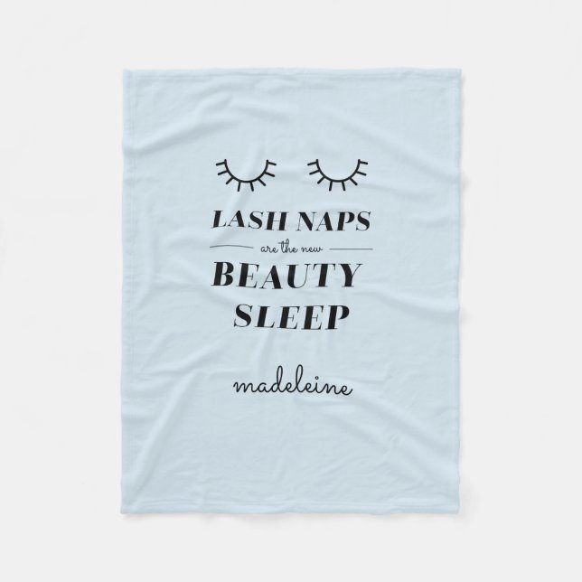 Funny Cute Quote Lash Nap Blanket Baby Blue (Front)