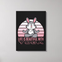 Funny cute rabbit doing yoga. funny yoga poses