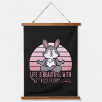 Funny cute rabbit doing yoga. funny yoga poses 