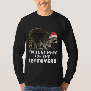 Funny Cute Racoon Christmas Santa Hat for Thanksg T-Shirt