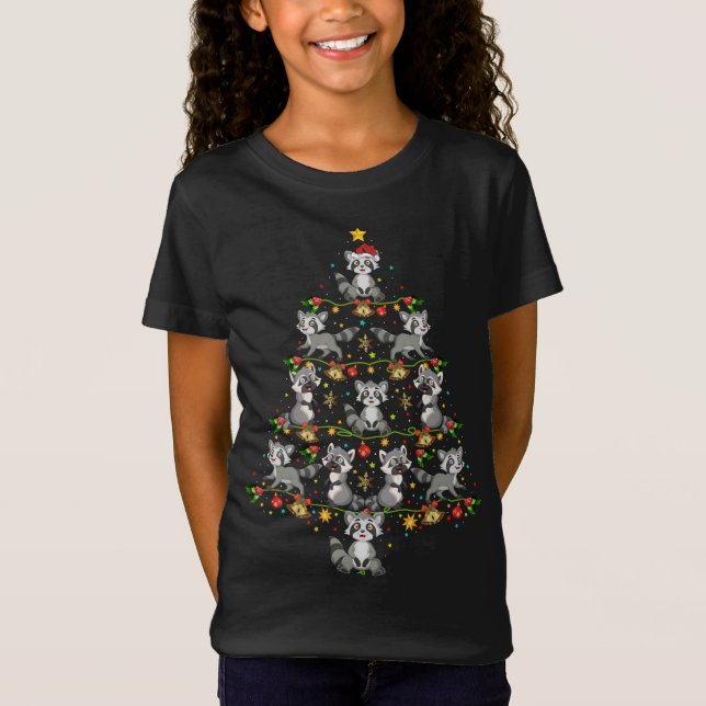 Funny Cute Racoon Lover X-mas Gift Racoon Christ T-Shirt (Front)