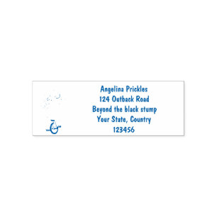 Funny cute rhino juggling on unicycle self-inking stamp