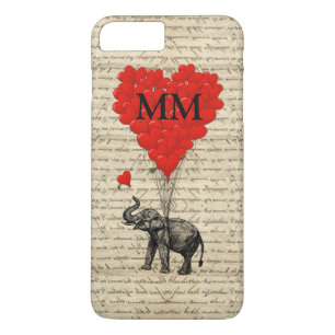 Funny cute romantic elephant and heart Case-Mate iPhone case