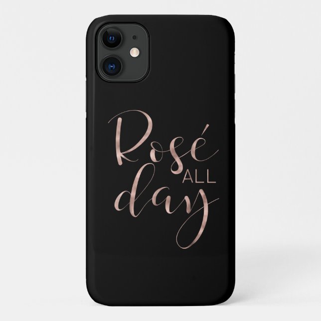Funny Cute Rose All Day Wine Lover Gift Case-Mate iPhone Case (Back)