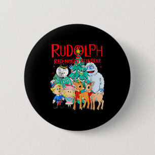 Funny Cute Rudolph The Red Nosed Reindeer Christma 6 Cm Round Badge