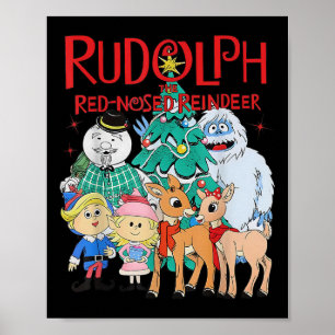 Funny Cute Rudolph The Red Nosed Reindeer Christma Poster
