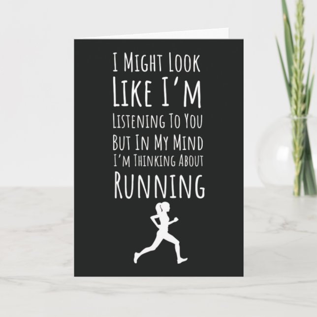 Funny Cute Running Cards Runner Exercise For Her (Front)