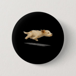 Funny Cute Running Dog Art Dog Painting Style 6 Cm Round Badge