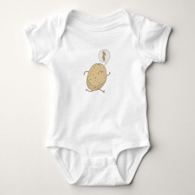 Funny Cute Running Potato by somoh Baby Bodysuit (Front)