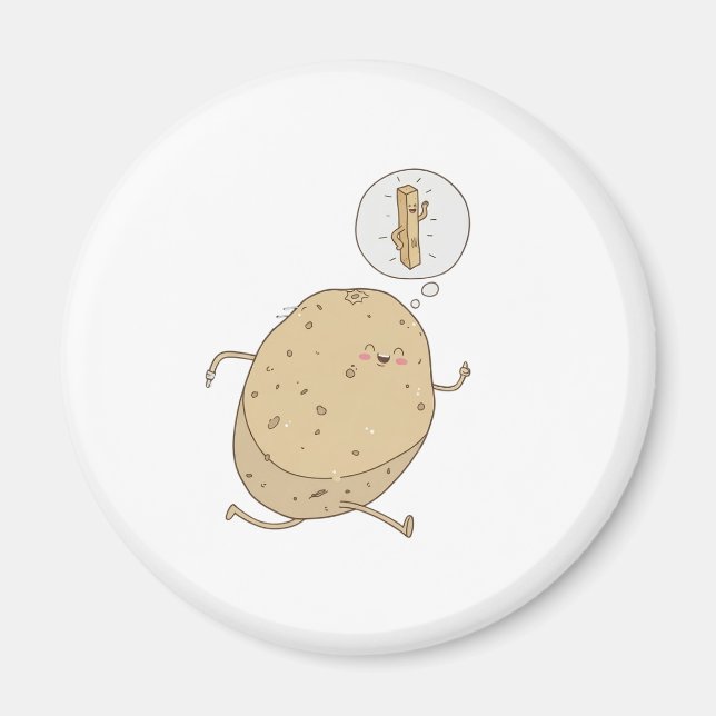 Funny Cute Running Potato by somoh Magnet (Front)