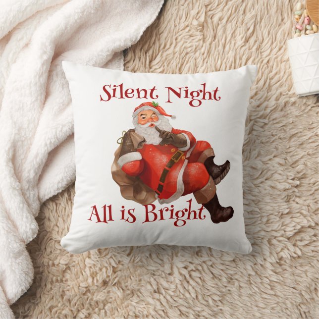Funny Cute Santa Claus Christmas Decor Cushion (Blanket)