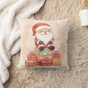 Funny cute santa merry christmas cushion