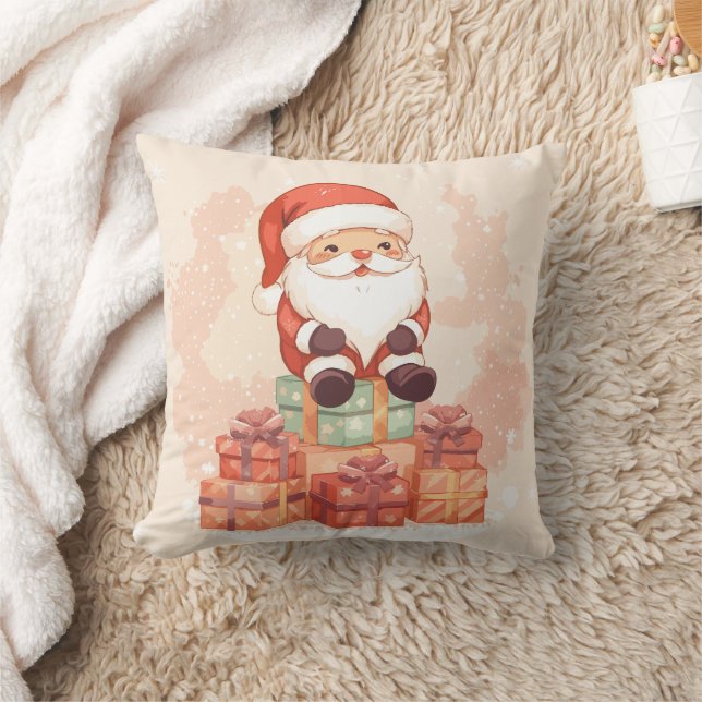 Funny cute santa merry christmas cushion (Blanket)