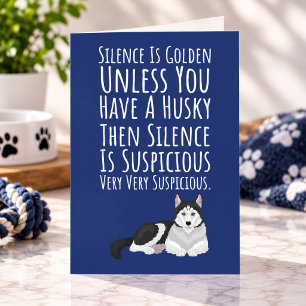 Funny Cute Siberian Husky Card Pet Owner Dog Lover