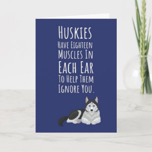 Funny Cute Siberian Husky Cards Pet Lover Dog