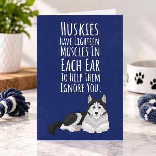 Funny Cute Siberian Husky Cards Pet Lover Dog