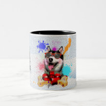 Funny Cute Siberian Husky Dog Christmas