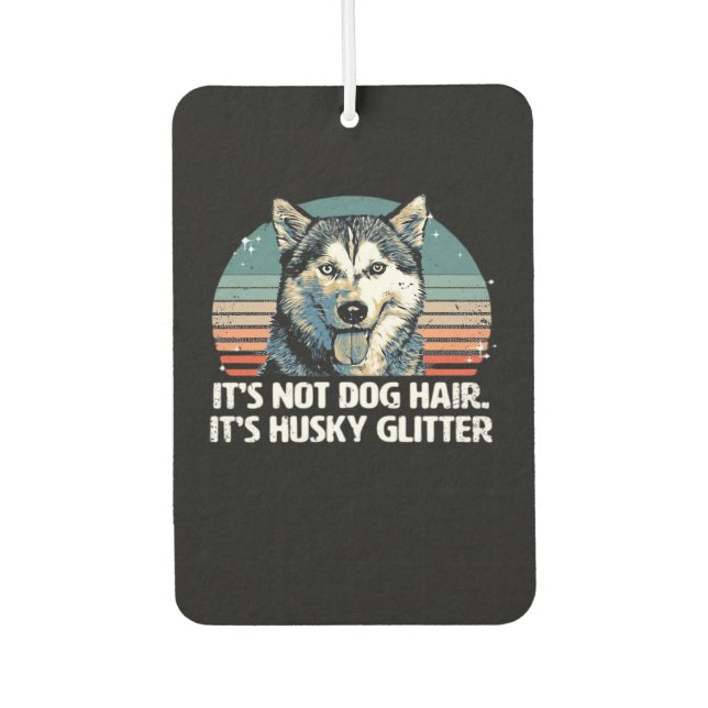 Funny & Cute Siberian Husky Dog Glitter Classic T- Car Air Freshener (Front)