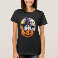 Funny Cute Siberian Husky Witch Pumpkin Halloween
