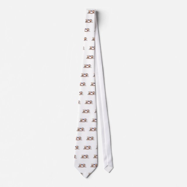 funny cute silly wedding pigs bride groom tie (Front)