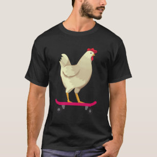 Funny Cute Skateboarding Chicken Animal Gift T-Shirt