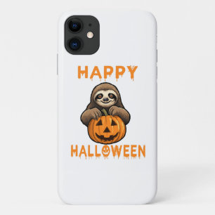 Funny Cute Sloth Holding Pumpkin Case-Mate iPhone Case