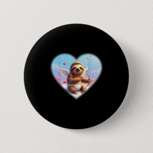Funny Cute Sloth Lover Cud Date Valentines Day Gra 6 Cm Round Badge