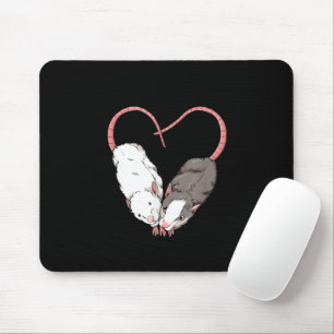 Funny Cute Small Rodent Pet Happy Heart Love Rat L Mouse Pad