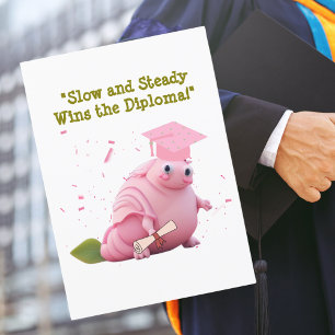 Funny Cute Snail Graduation Greeting Card
