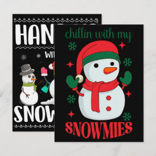 Funny Cute Snowman Christmas Quote For Holiday Postcard