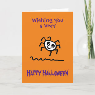 Funny Cute Spooky Spider Halloween Card