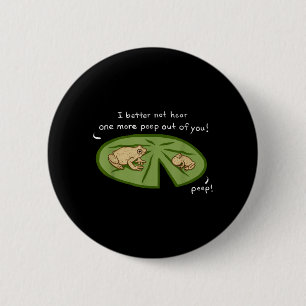 Funny Cute Spring Peeper Frogs Lilly Pad Pond 6 Cm Round Badge