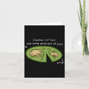 Funny Cute Spring Peeper Frogs Lilly Pad Pond Card