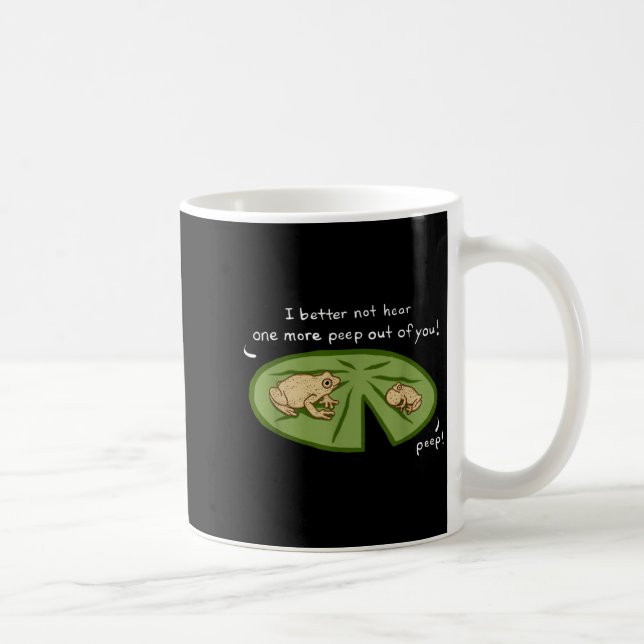 Funny Cute Spring Peeper Frogs Lilly Pad Pond Coffee Mug (Right)