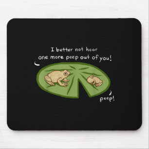 Funny Cute Spring Peeper Frogs Lilly Pad Pond Mouse Pad