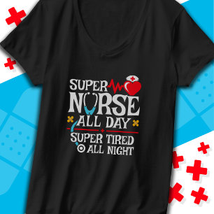 Funny Cute Super Tired Nurse Day Shift Night T-Shirt