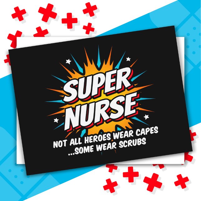Funny Cute Superhero Super Nurse Appreciation Postcard (Creator Uploaded)