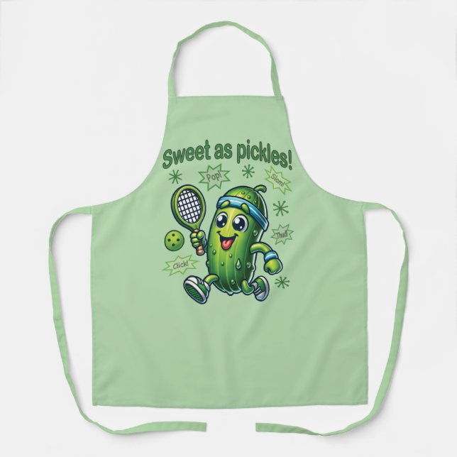 Funny Cute Sweet as Pickles Pickleball Apron (Front)