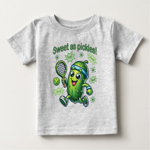 Funny Cute Sweet as Pickles Pickleball Baby T-Shirt
