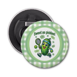 Funny Cute Sweet as Pickles Pickleball Bottle Opener
