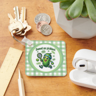 Funny Cute Sweet as Pickles Pickleball Key Ring