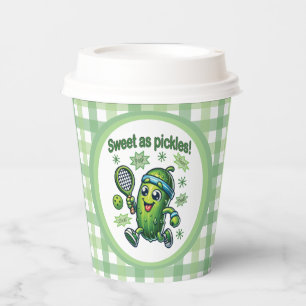 Funny Cute Sweet as Pickles Pickleball Paper Cups