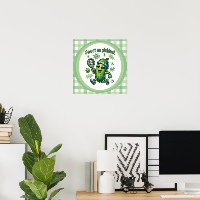 Funny Cute Sweet as Pickles Pickleball Poster (Home Office)