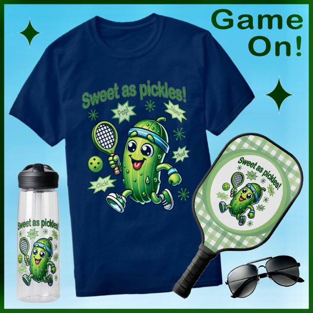 Funny Cute Sweet as Pickles Pickleball T-Shirt (Creator Uploaded)