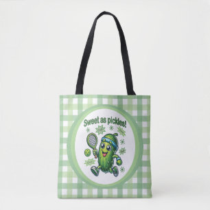 Funny Cute Sweet as Pickles Pickleball Tote Bag