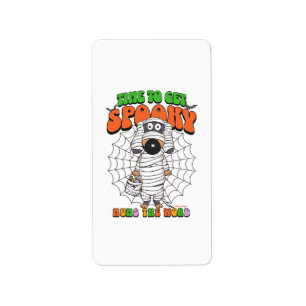 Funny Cute Time to get Spooky Mummy Label