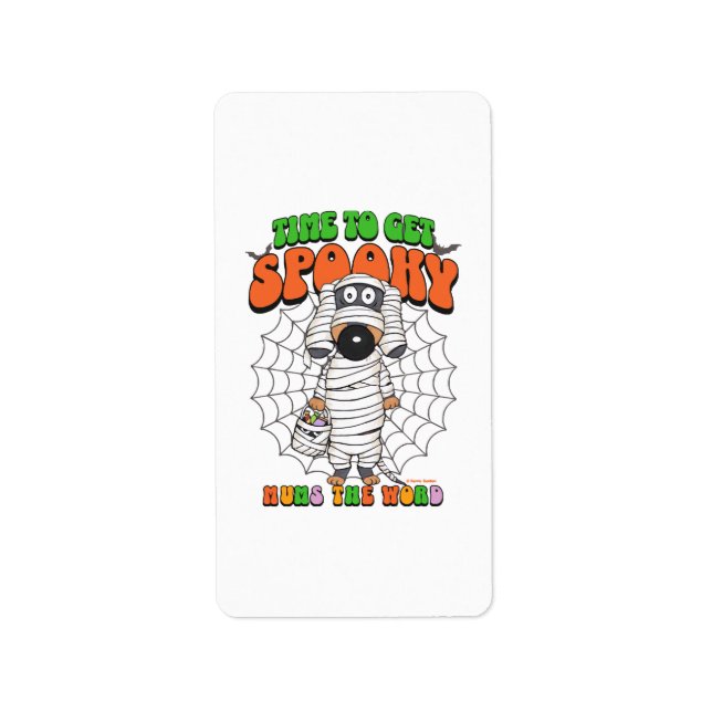 Funny Cute Time to get Spooky Mummy Label (Front)