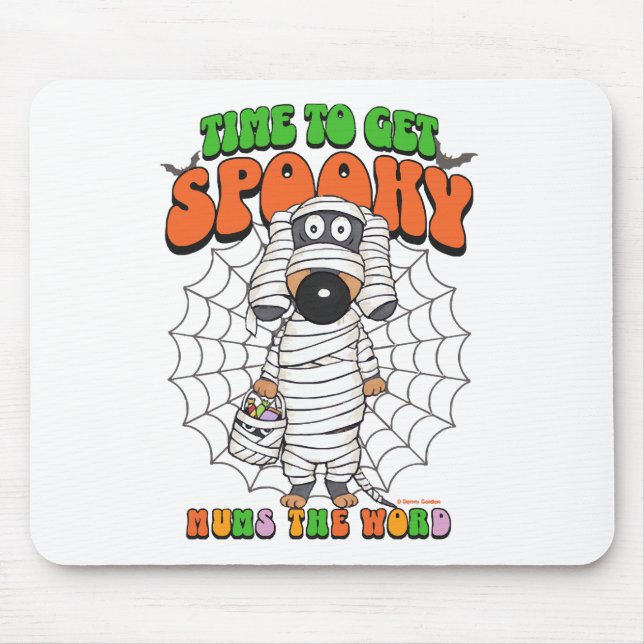 Funny Cute Time to get Spooky Mummy Mouse Pad (Front)