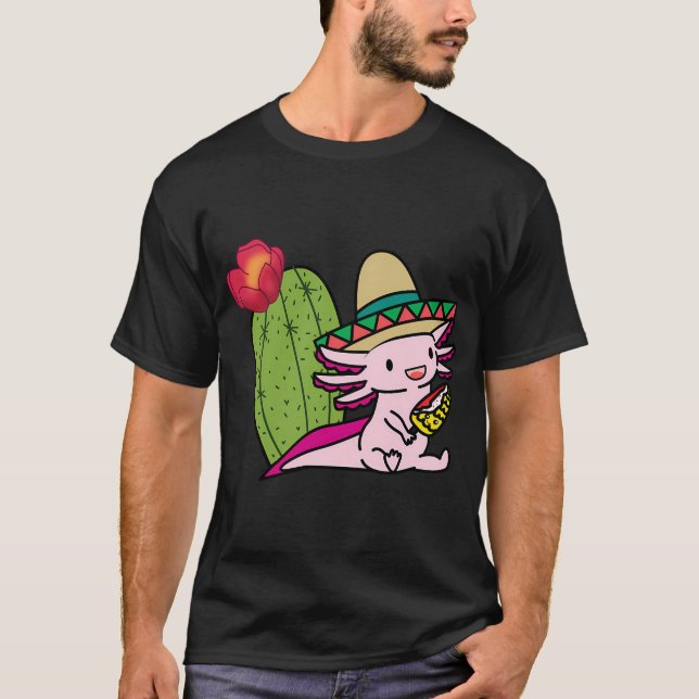 funny cute tiny axolotl T-Shirt (Front)