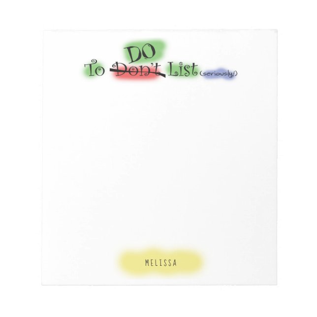 Funny Cute To Do List Personalised Notepad (Front)